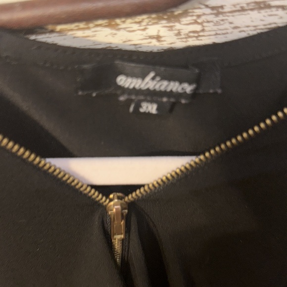 Ambiance black sleeveless romper with zipper elastic around waist size 3xl cute - Picture 3 of 6